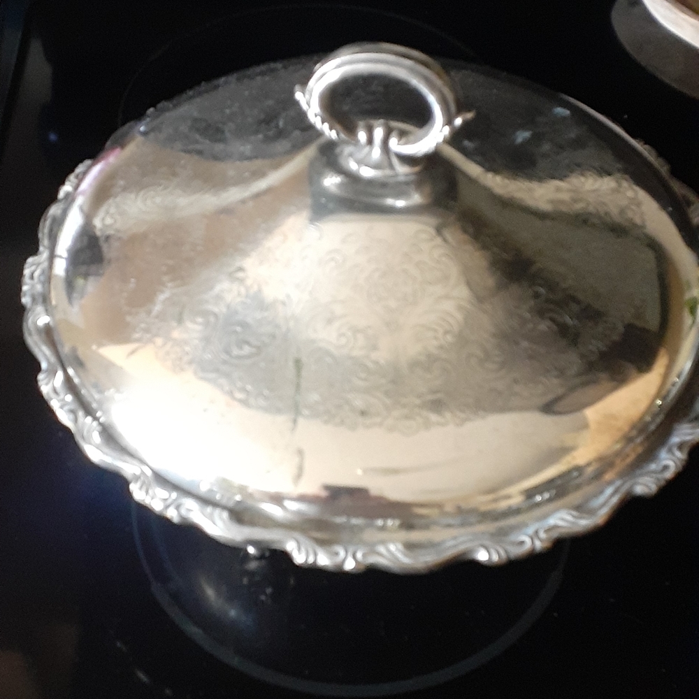 Silver antique covered dish